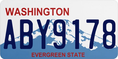 WA license plate ABY9178