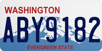 WA license plate ABY9182
