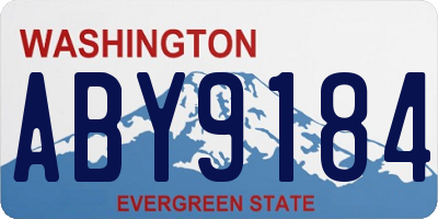 WA license plate ABY9184