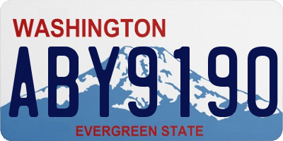 WA license plate ABY9190