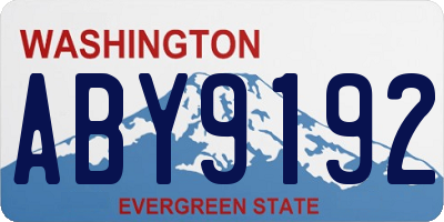 WA license plate ABY9192