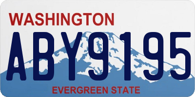 WA license plate ABY9195