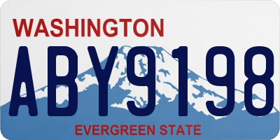 WA license plate ABY9198
