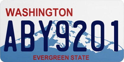 WA license plate ABY9201