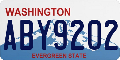 WA license plate ABY9202