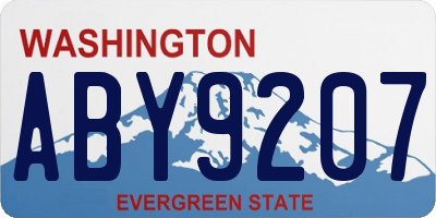 WA license plate ABY9207