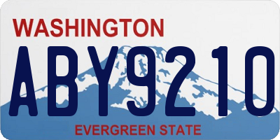 WA license plate ABY9210