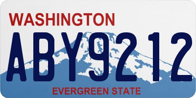 WA license plate ABY9212