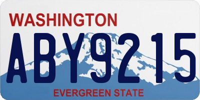 WA license plate ABY9215