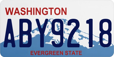 WA license plate ABY9218