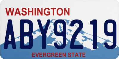 WA license plate ABY9219