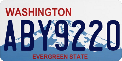 WA license plate ABY9220