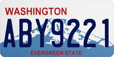 WA license plate ABY9221