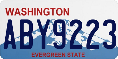 WA license plate ABY9223