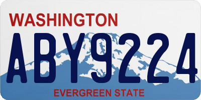 WA license plate ABY9224