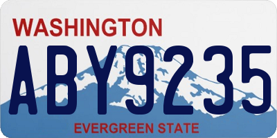 WA license plate ABY9235
