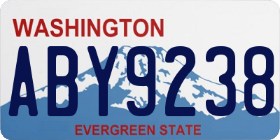 WA license plate ABY9238
