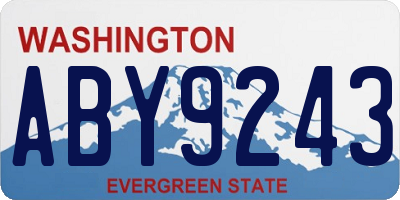 WA license plate ABY9243