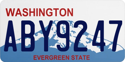 WA license plate ABY9247
