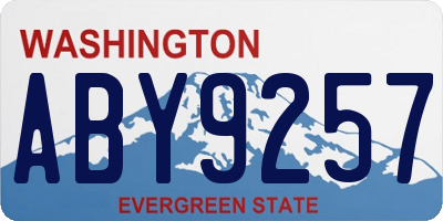 WA license plate ABY9257