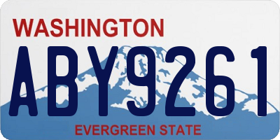 WA license plate ABY9261