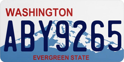 WA license plate ABY9265