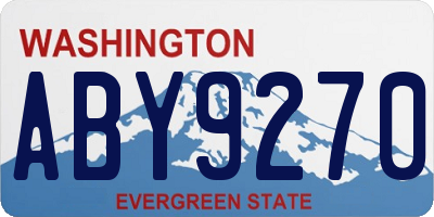 WA license plate ABY9270