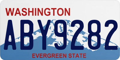 WA license plate ABY9282
