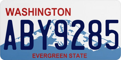WA license plate ABY9285
