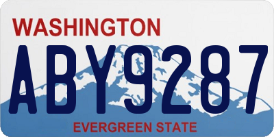 WA license plate ABY9287