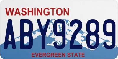 WA license plate ABY9289