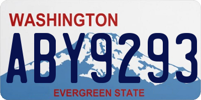 WA license plate ABY9293