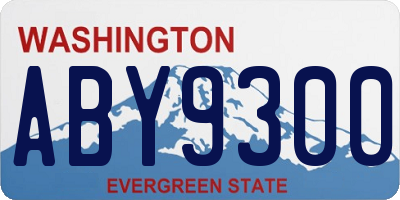 WA license plate ABY9300