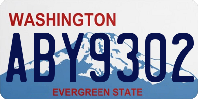 WA license plate ABY9302