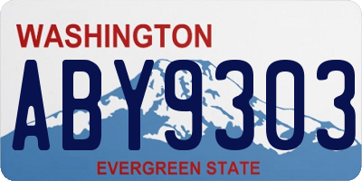 WA license plate ABY9303