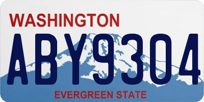 WA license plate ABY9304