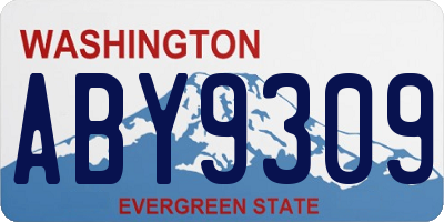 WA license plate ABY9309