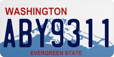 WA license plate ABY9311