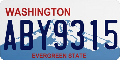 WA license plate ABY9315