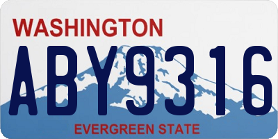 WA license plate ABY9316