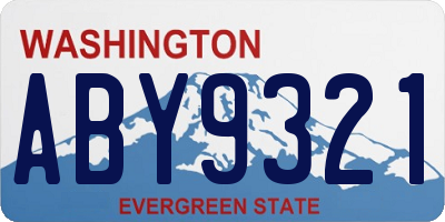 WA license plate ABY9321