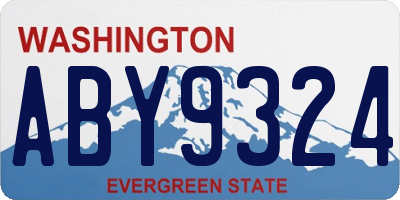 WA license plate ABY9324