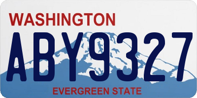 WA license plate ABY9327