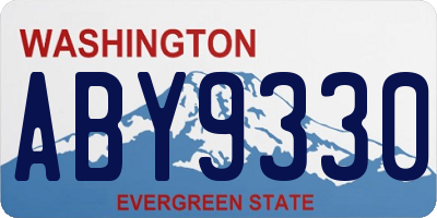 WA license plate ABY9330