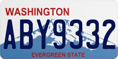 WA license plate ABY9332