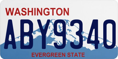 WA license plate ABY9340