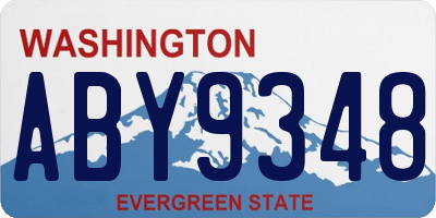 WA license plate ABY9348