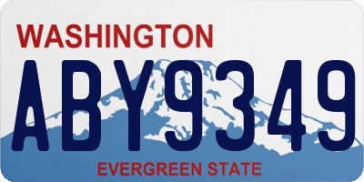 WA license plate ABY9349