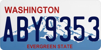 WA license plate ABY9353