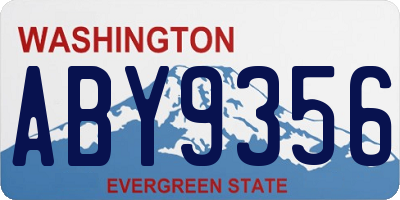 WA license plate ABY9356